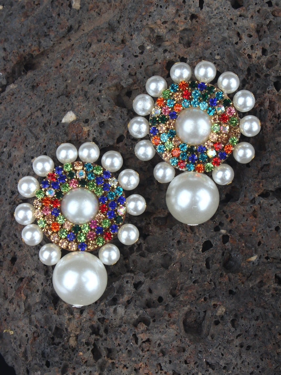 Gold-Plated Brass Contemporary Handcrafted Studs