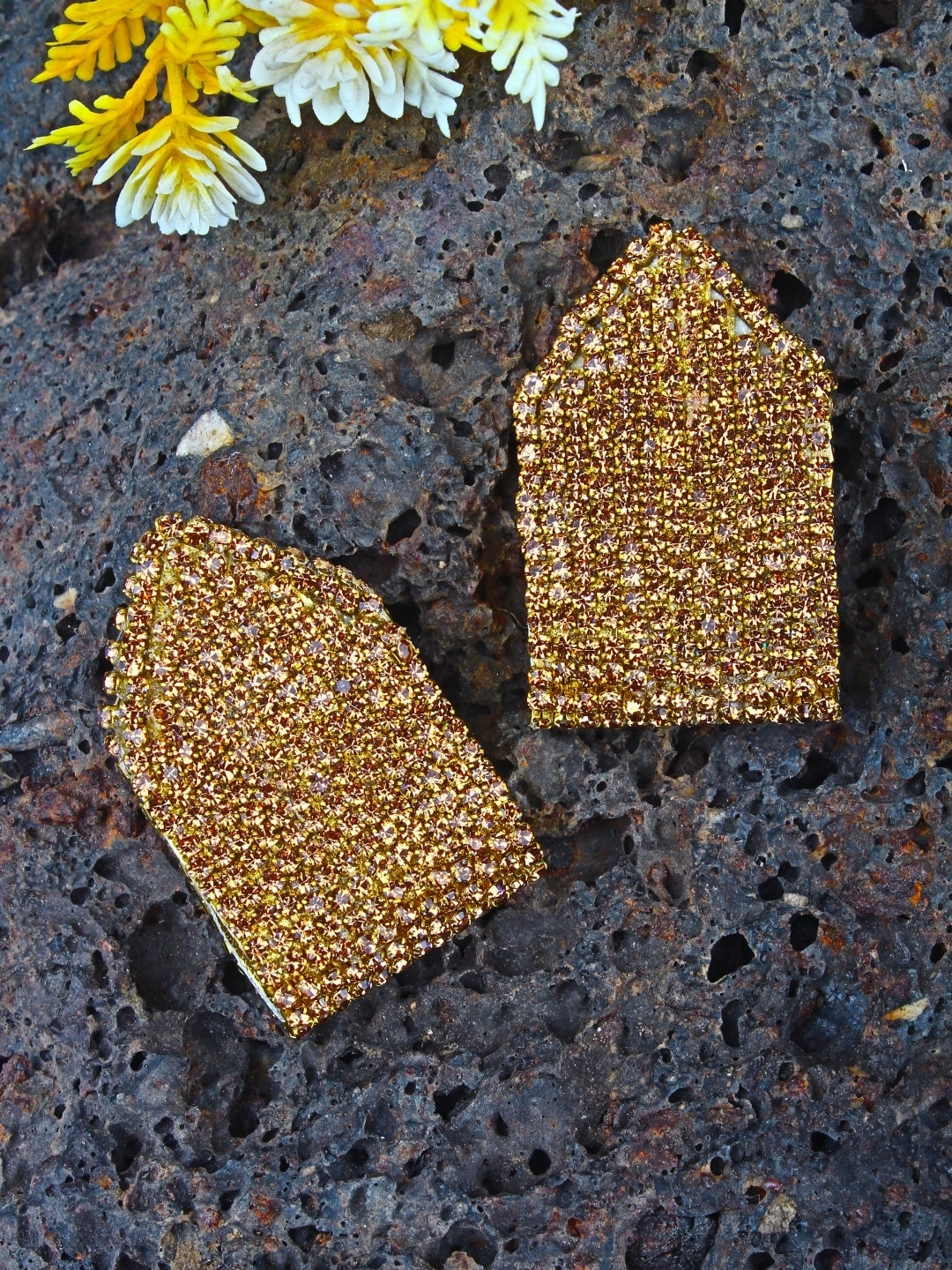 Gold-Plated Brass Contemporary Handcrafted Studs