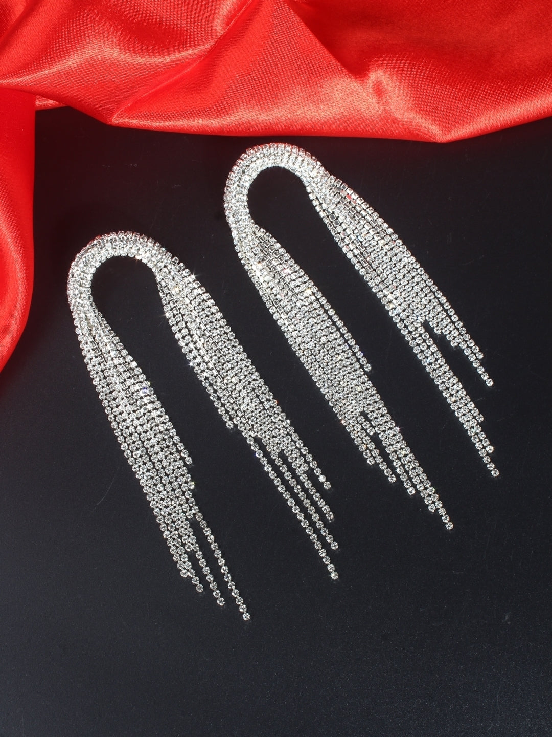 Silver-Plated Brass Contemporary Handcrafted Drop Earrings