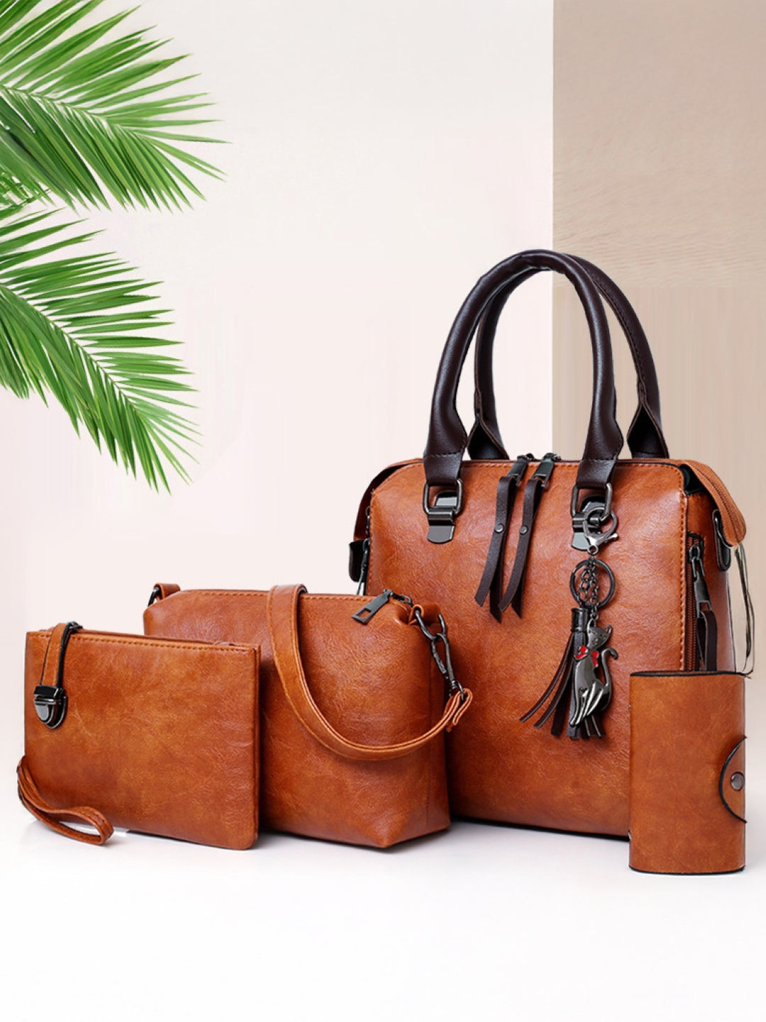 Combo of 4 PU Structured Handheld Bag