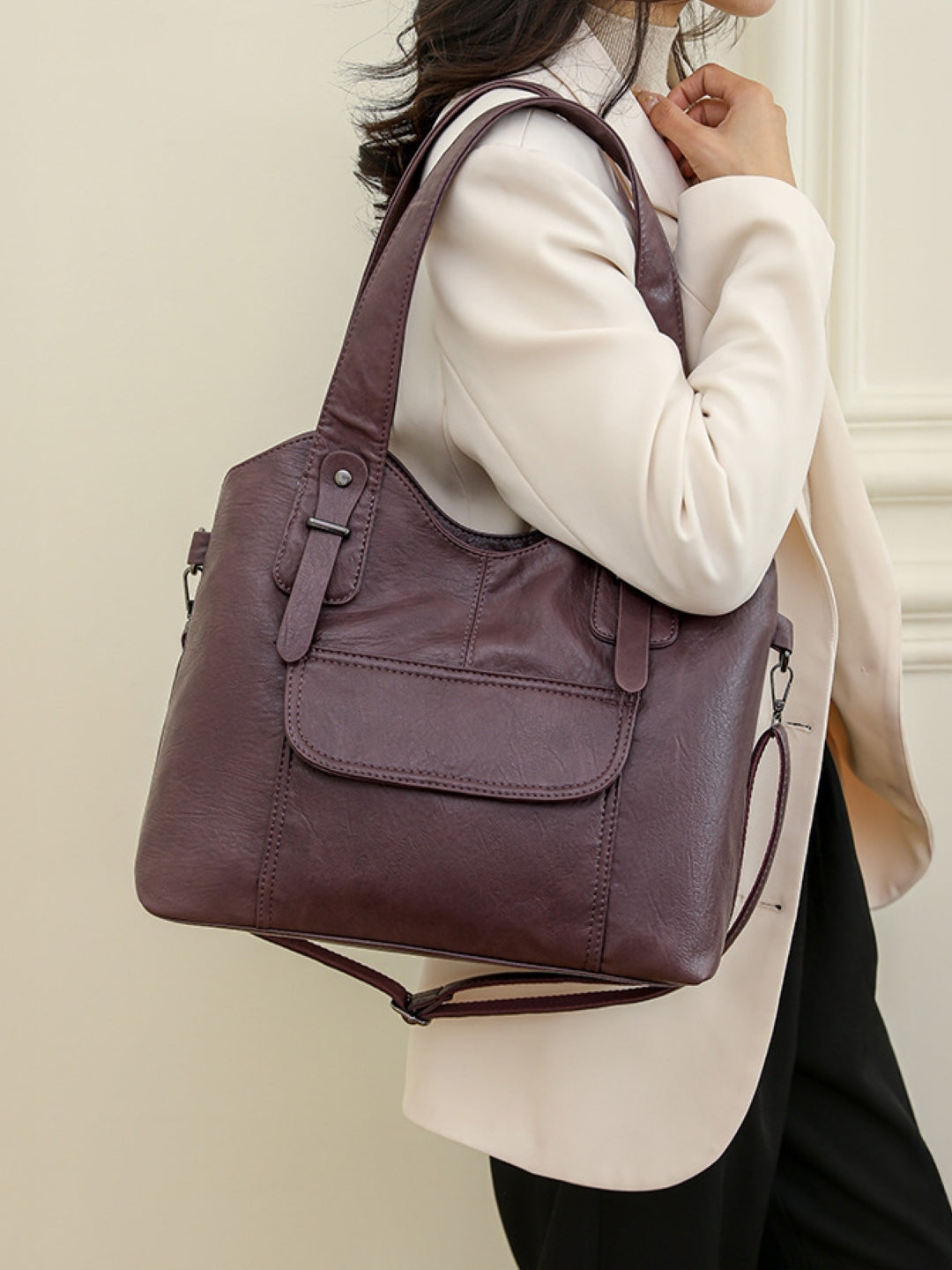 PU Structured Shoulder Bag