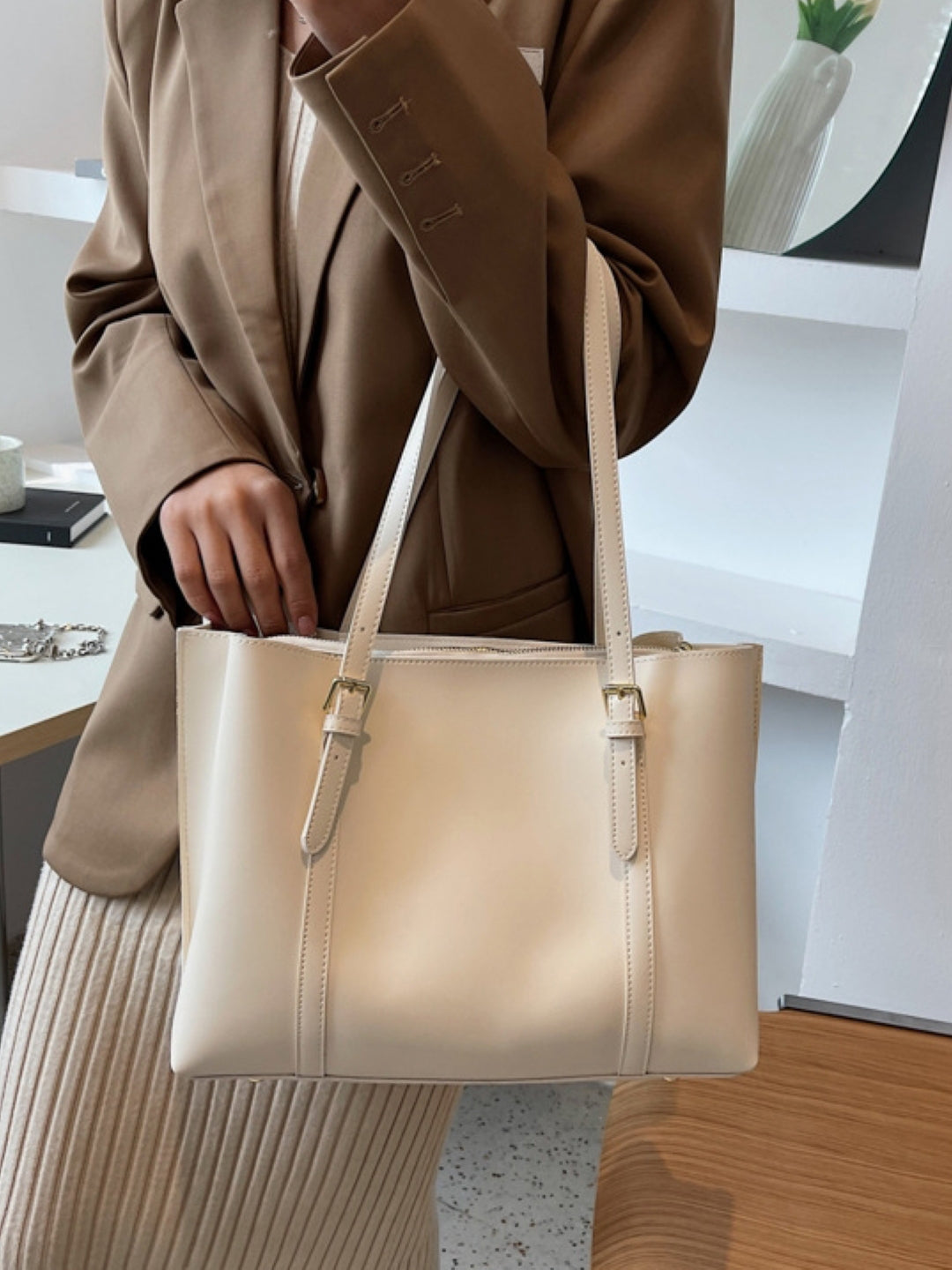 PU Structured Shoulder Bag