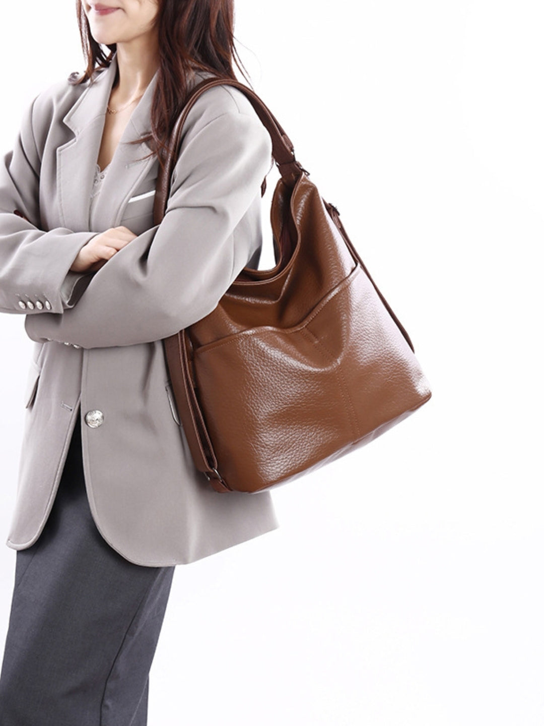 PU Structured Shoulder Bag