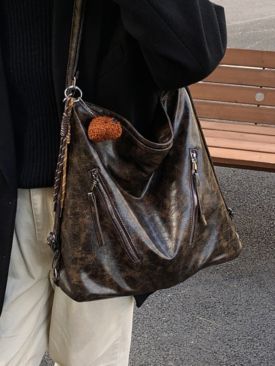 PU Structured Shoulder Bag