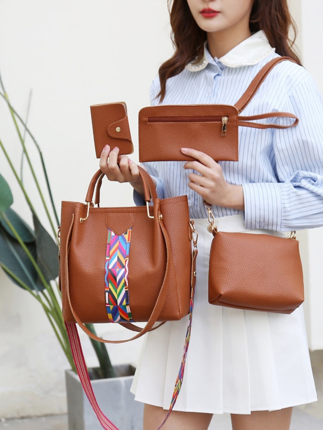Combo of 4 PU Structured Shoulder Bag