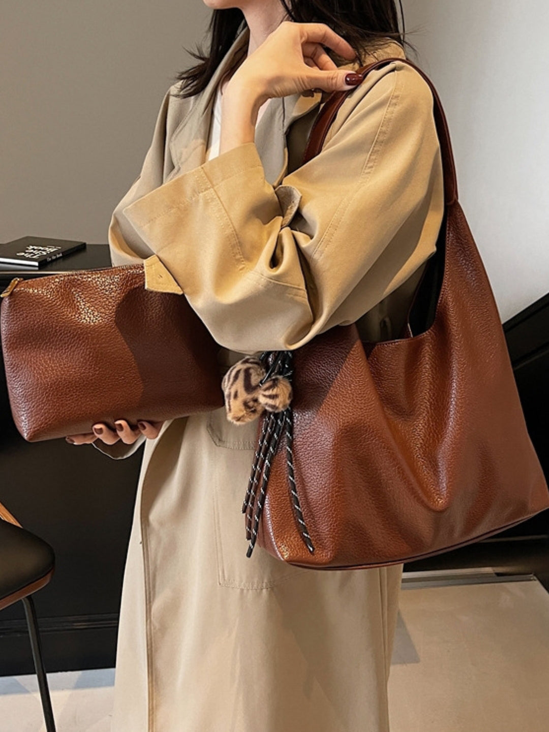 Combo of 2 PU Structured Shoulder Bag