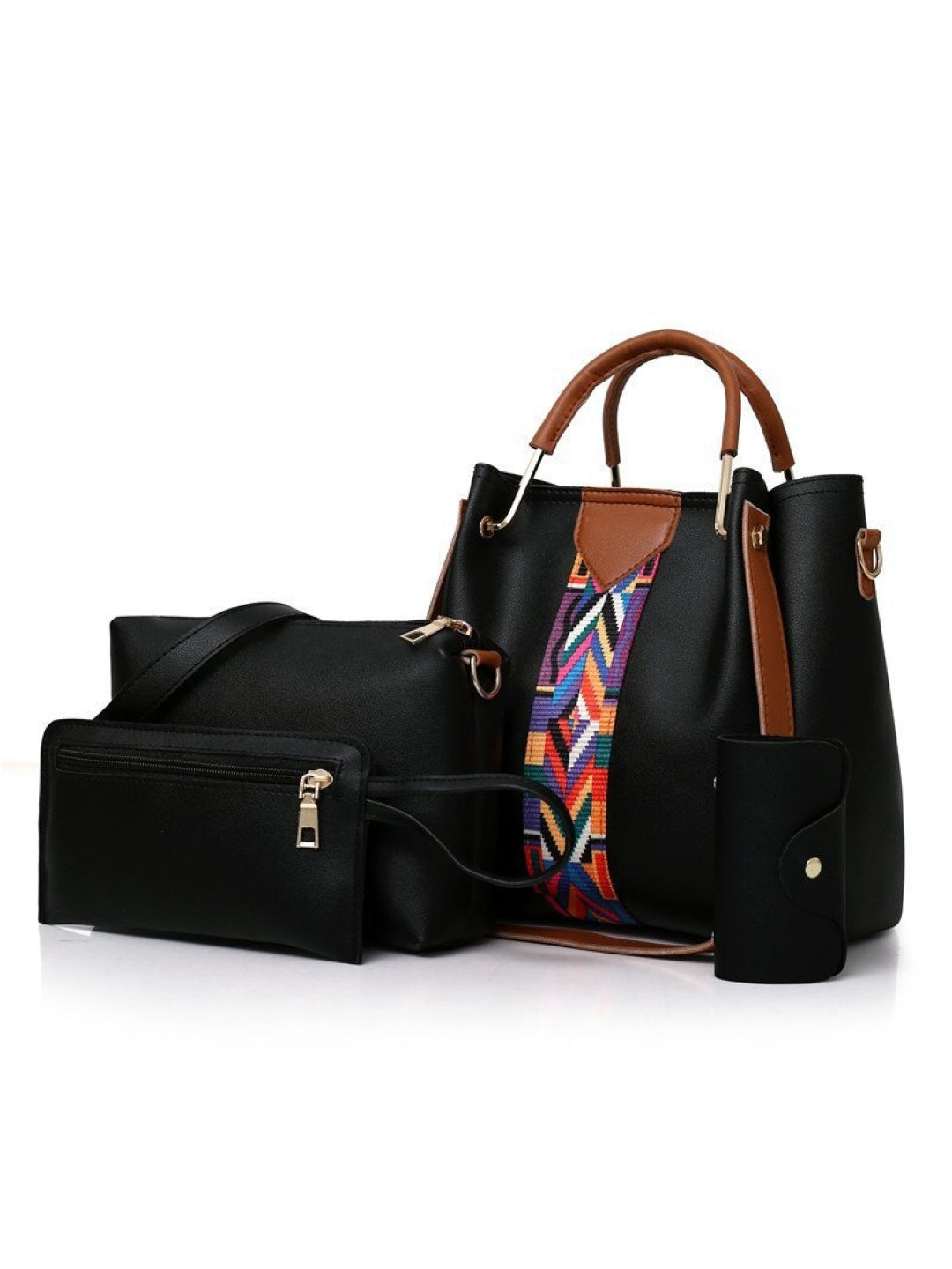 Combo of 4 PU Structured Handheld Bag