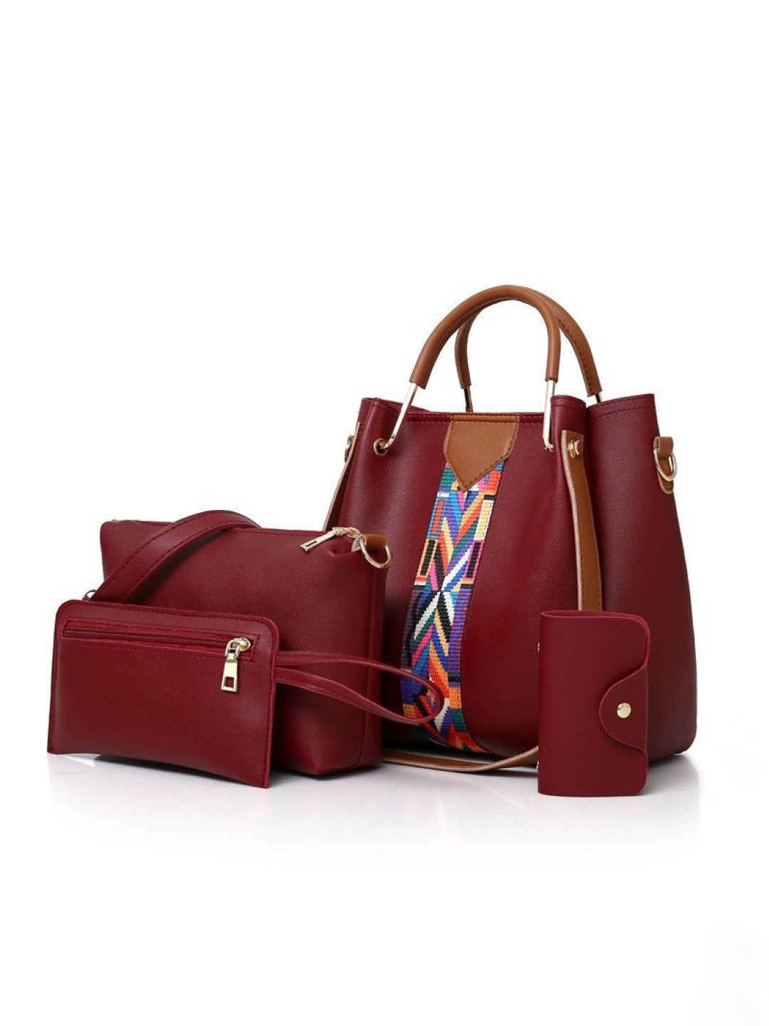 Combo of 4 PU Structured Handheld Bag