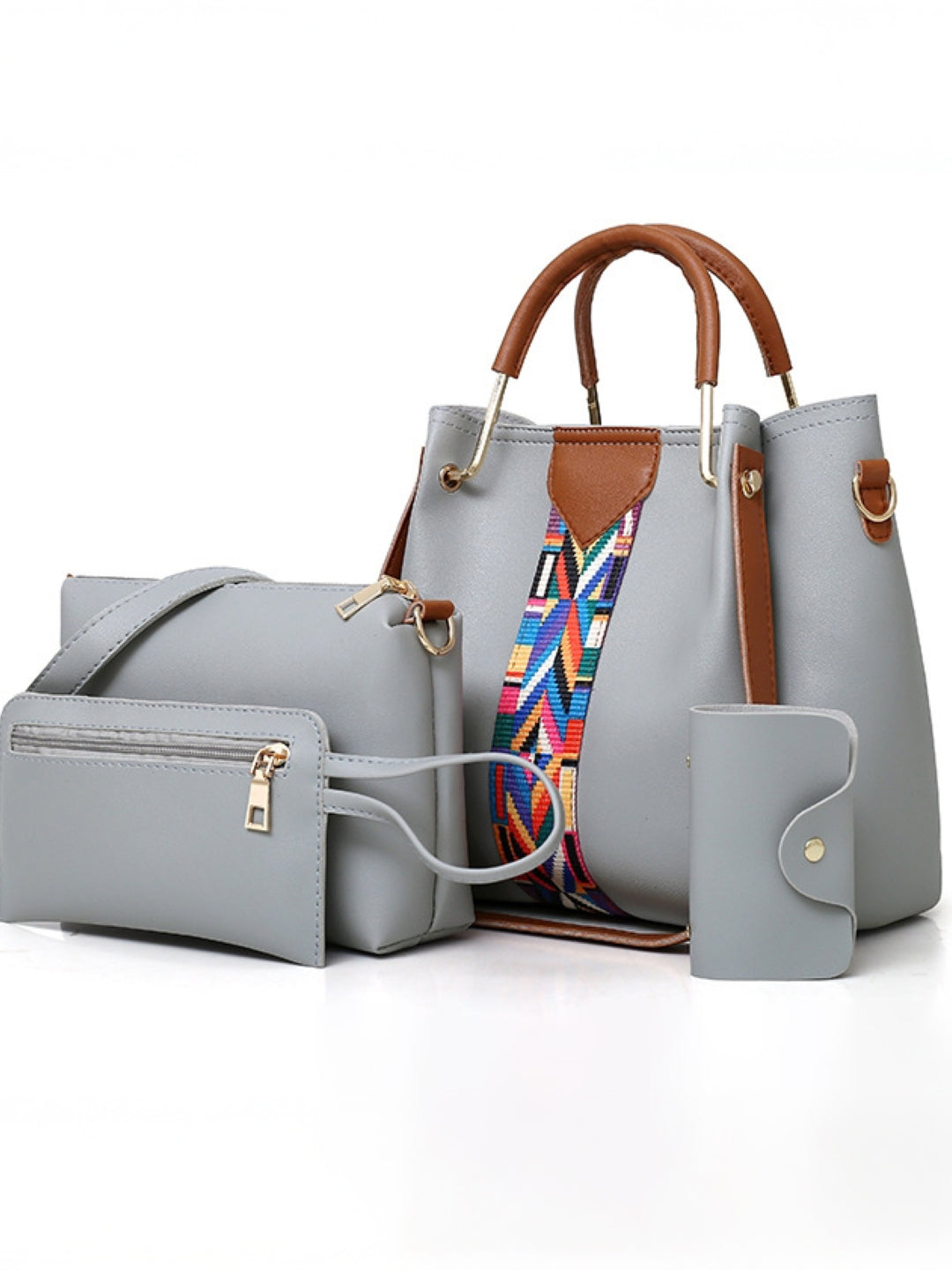 Combo of 4 PU Structured Handheld Bag