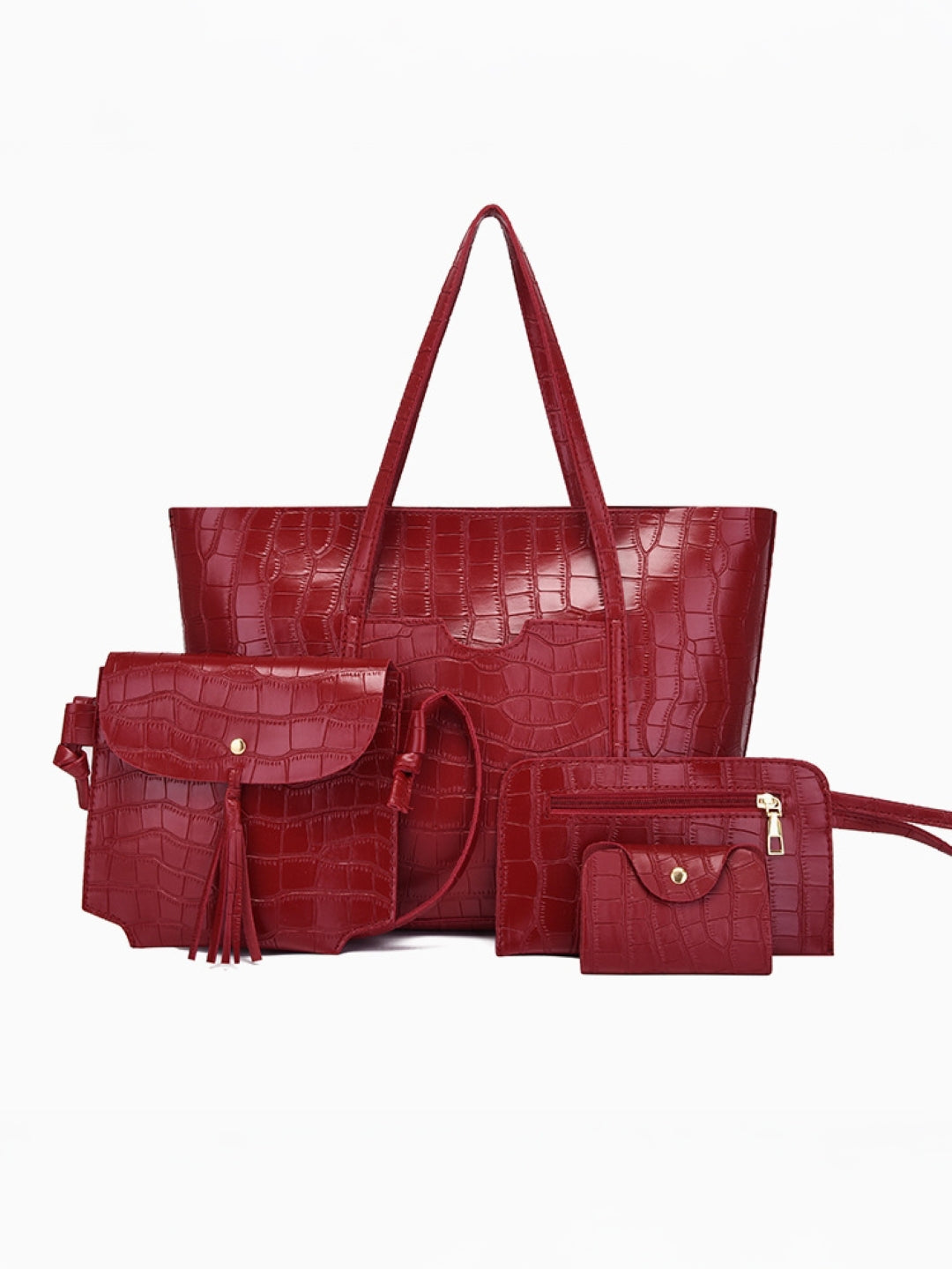Combo of 4 PU Structured Handheld Bag