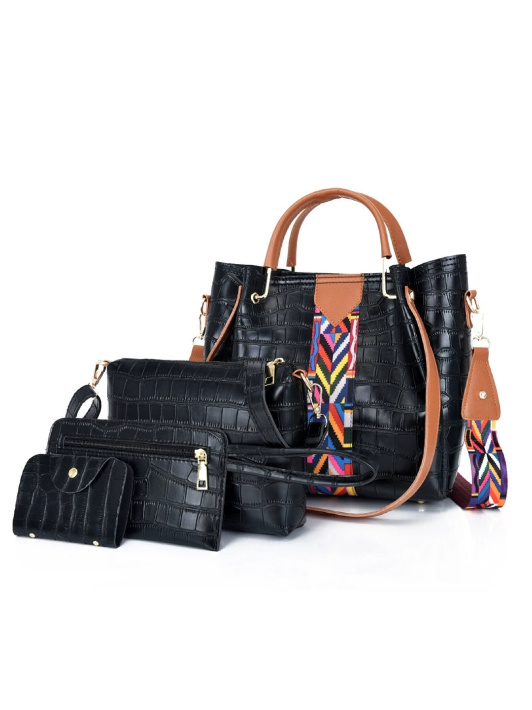 Combo of 4 PU Structured Handheld Bag