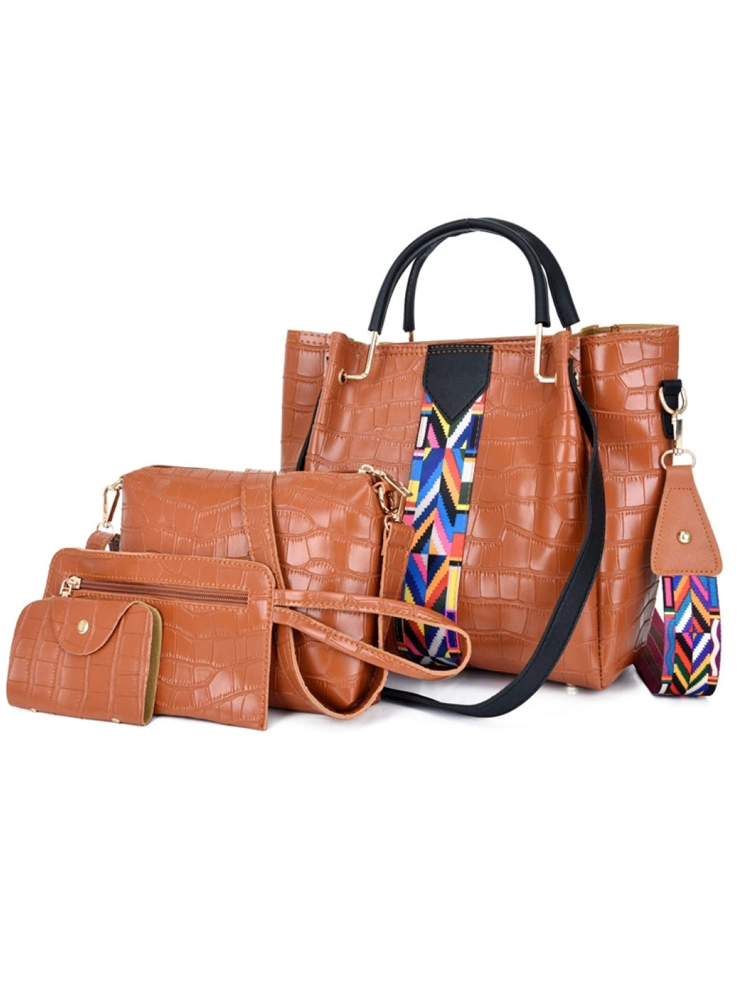 Combo of 4 PU Structured Handheld Bag