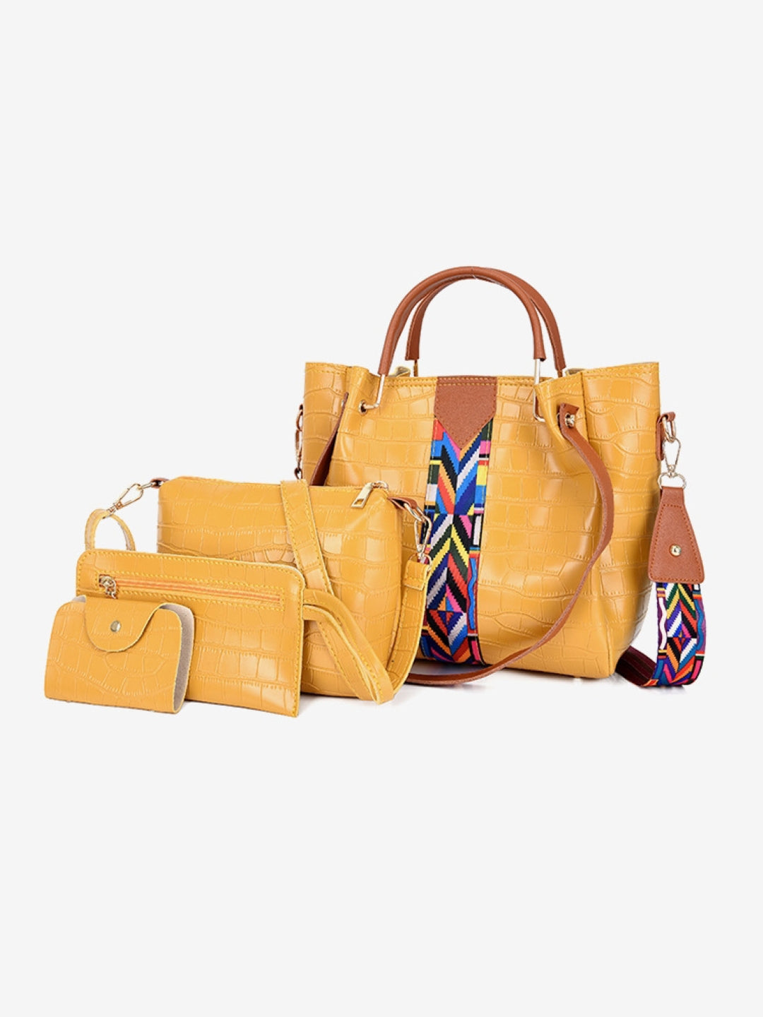 Combo of 4 PU Structured Handheld Bag