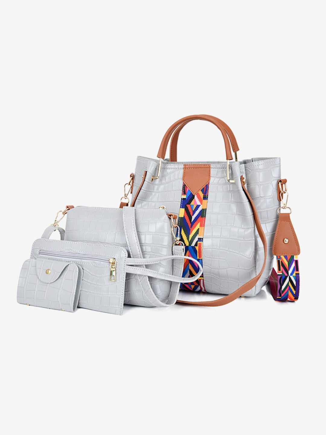 Combo of 4 PU Structured Handheld Bag