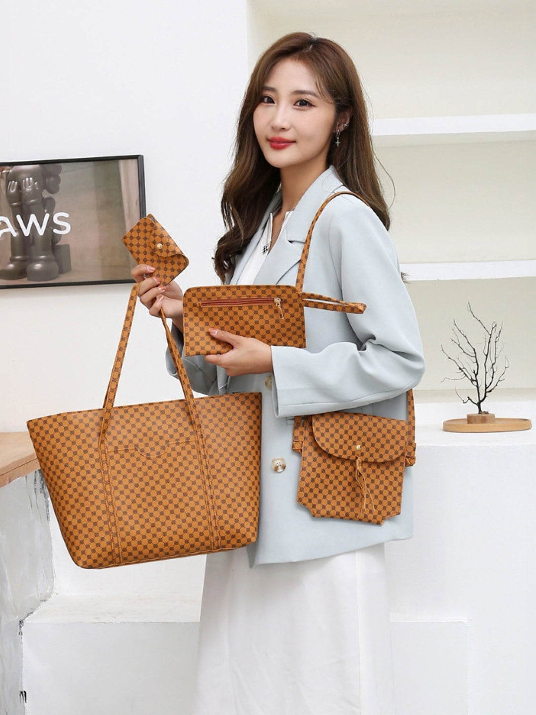 Combo of 4 PU Structured Shoulder Bag