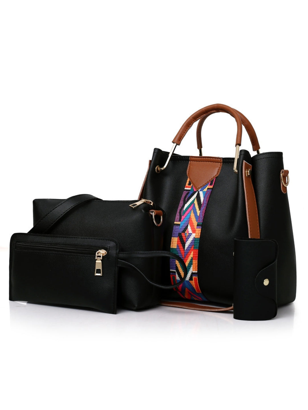 Combo of 4 PU Structured Handheld Bag