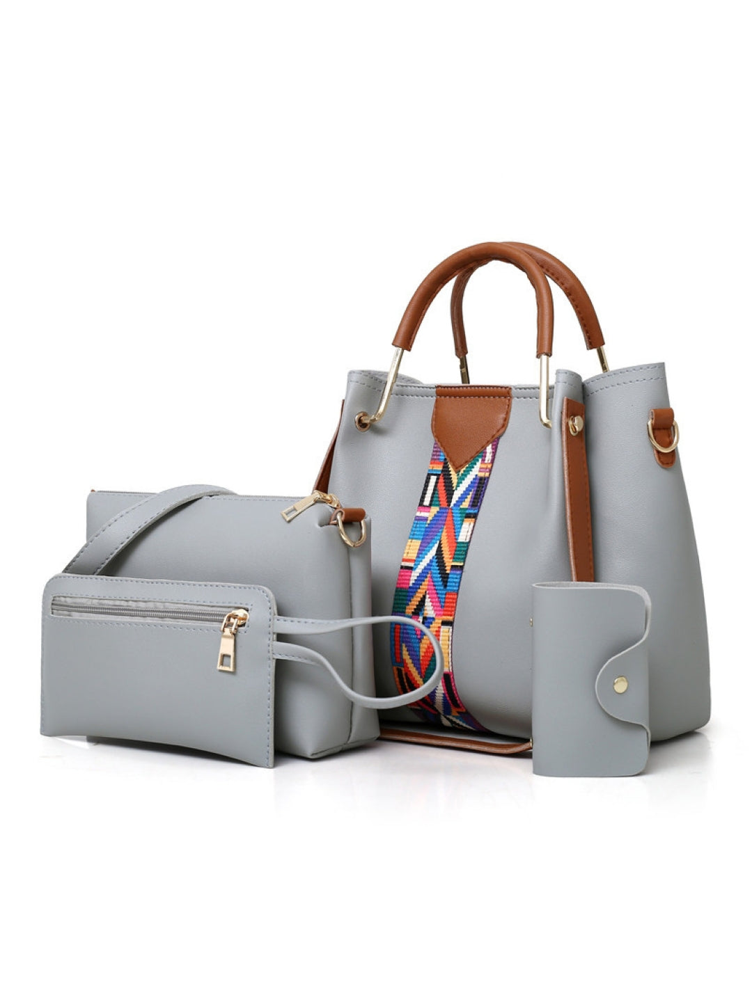 Combo of 4 PU Structured Handheld Bag