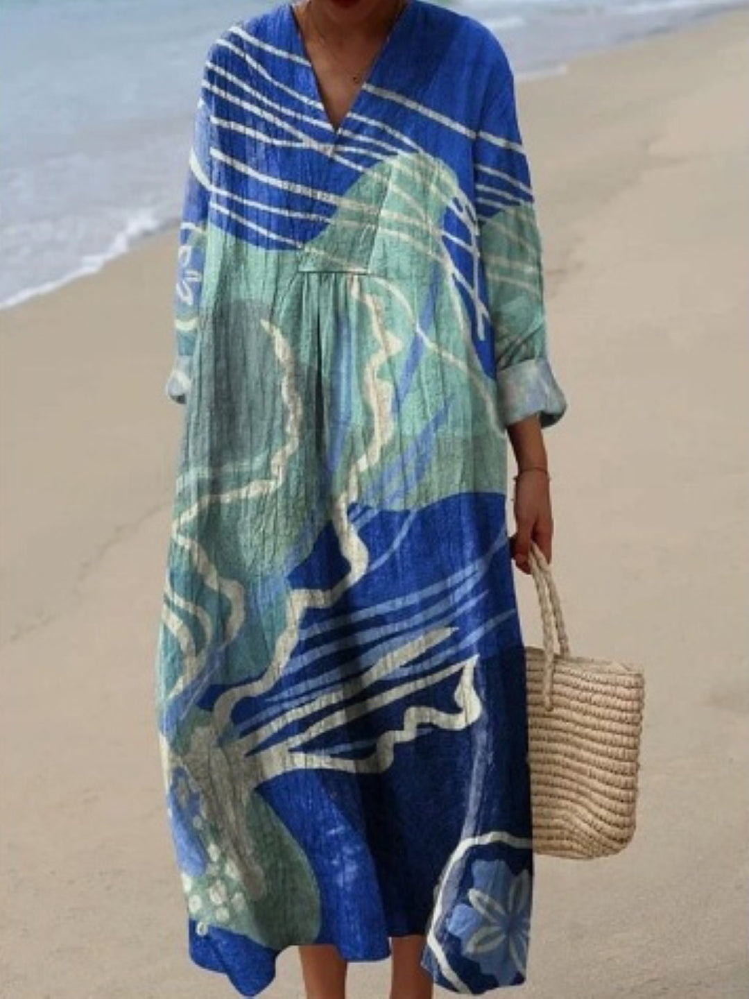 Blue Bohemian Beach Maxi Dress