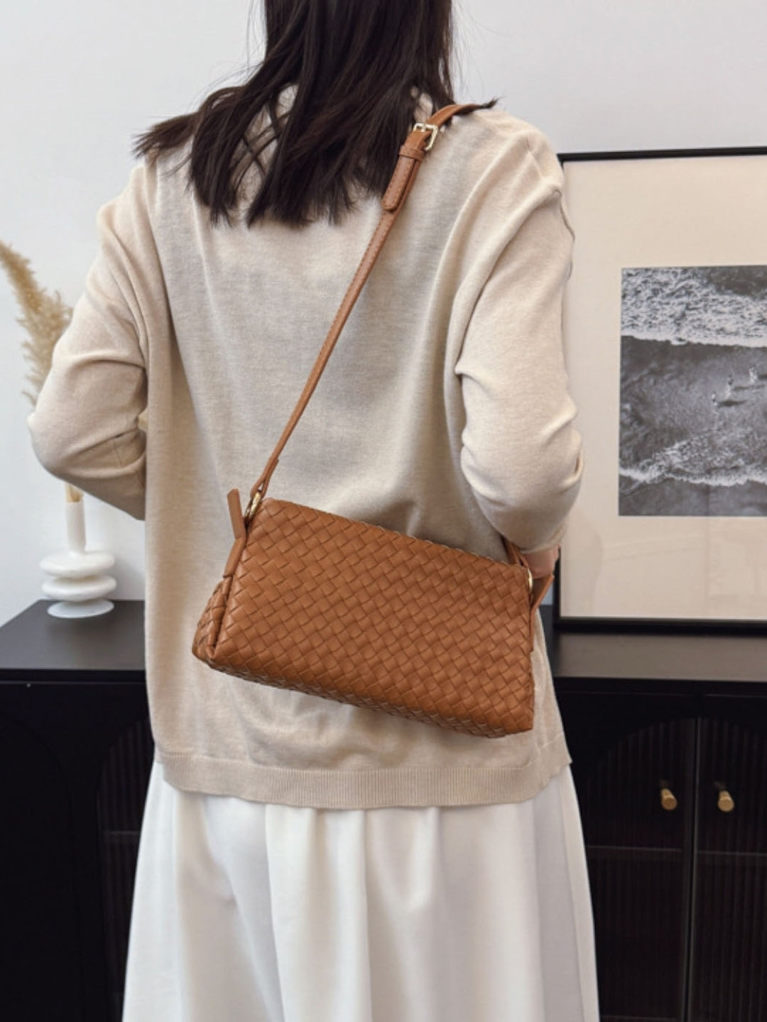 Brown Textured NA Sling Bag