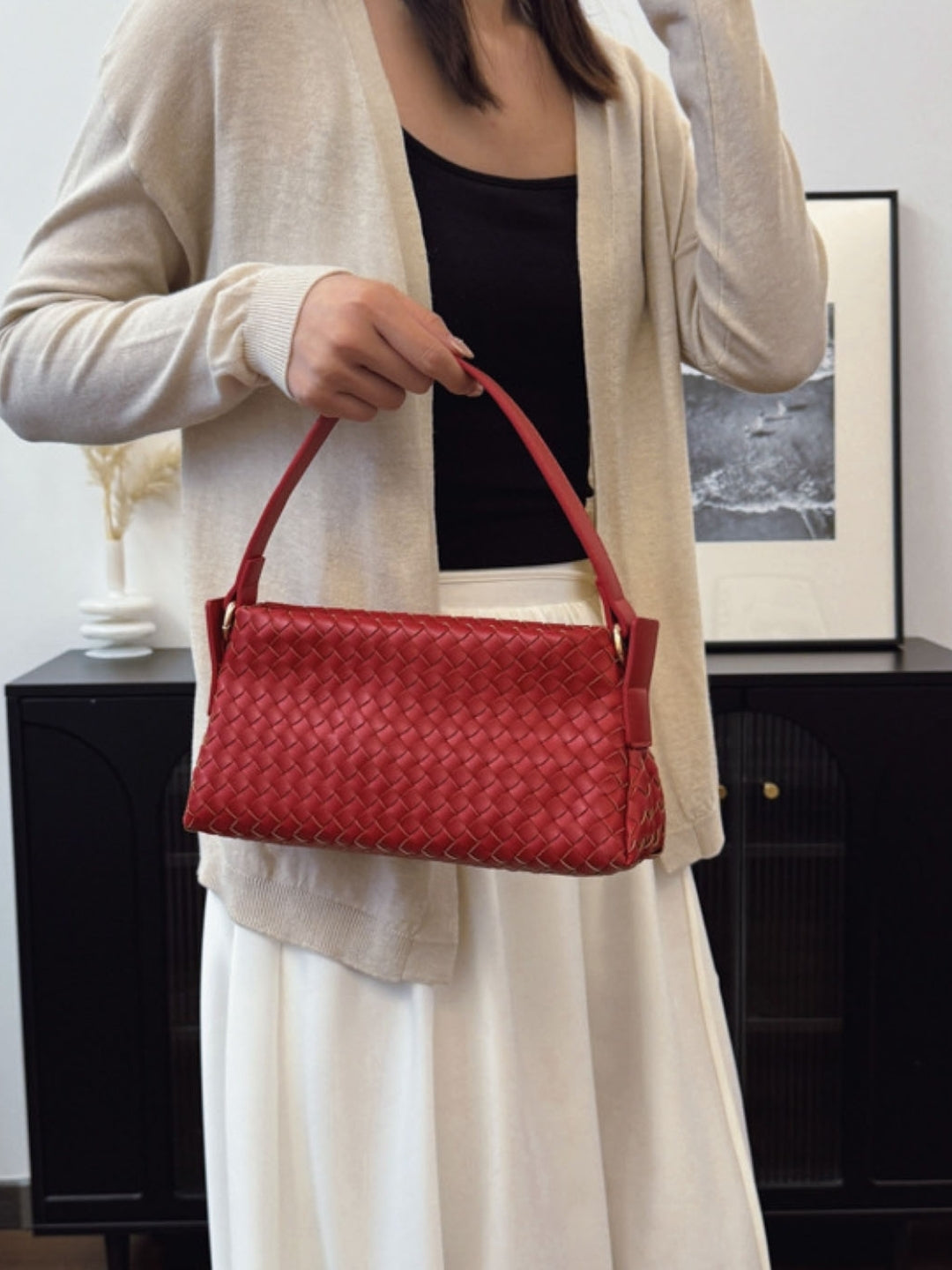 Red Textured NA Sling Bag