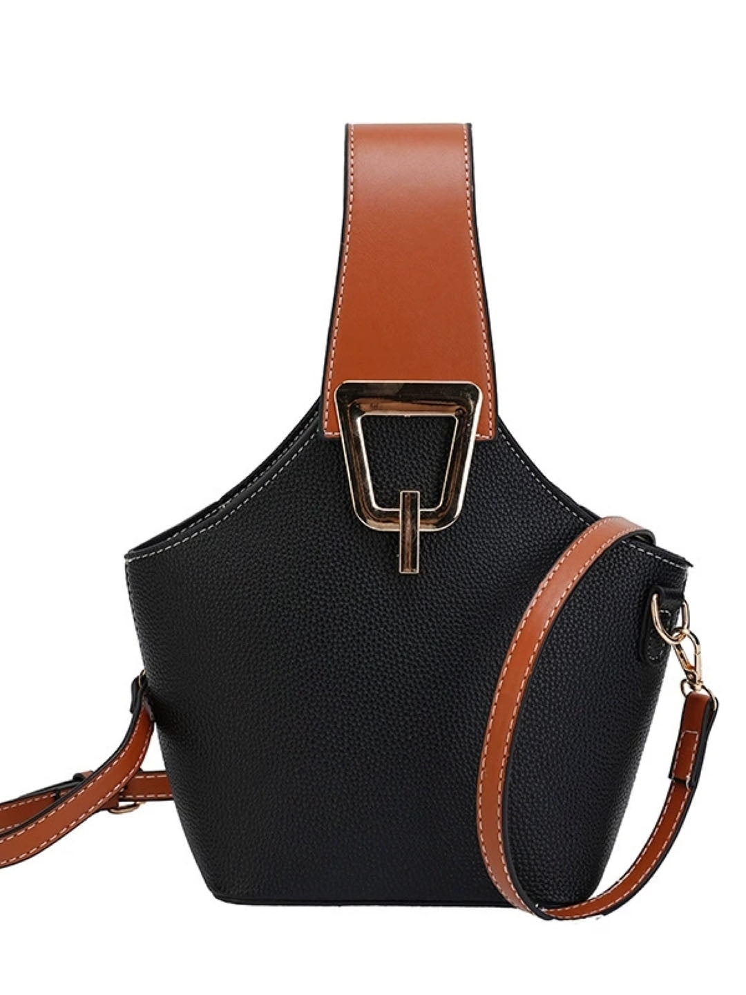 Black Solid One Handle Sling Bag