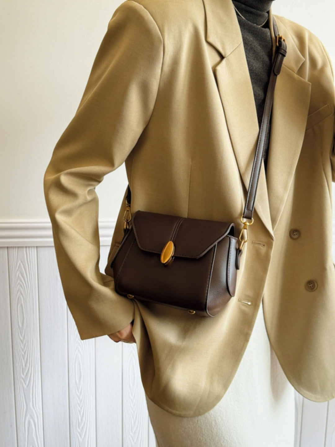 Brown Solid NA Sling Bag