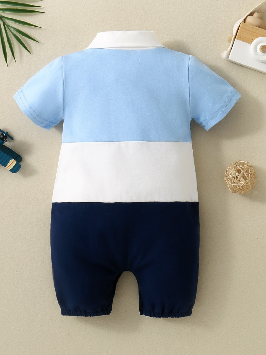 Blue Cotton Regular Romper