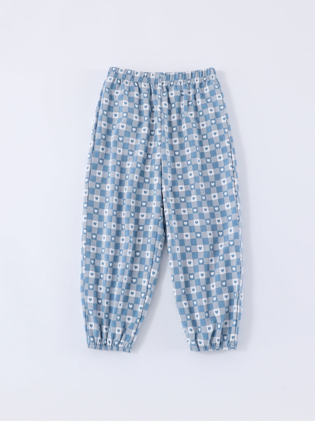 Blue Printed Regular Fit Mid-Rise Slip-On Polyester Trouser