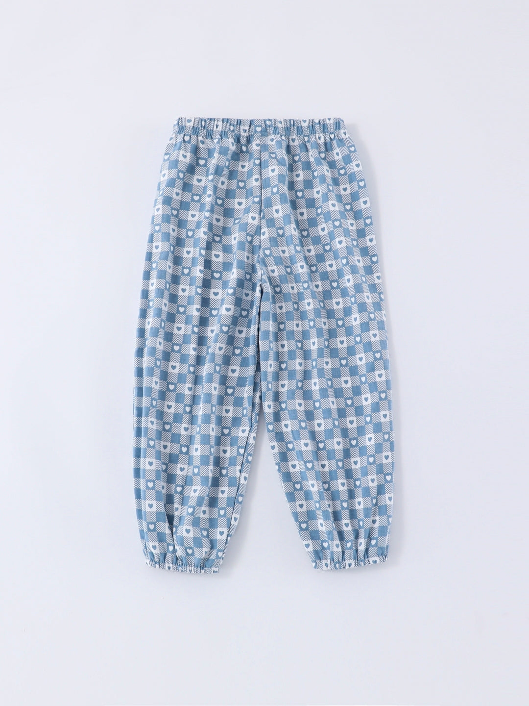 Blue Printed Regular Fit Mid-Rise Slip-On Polyester Trouser