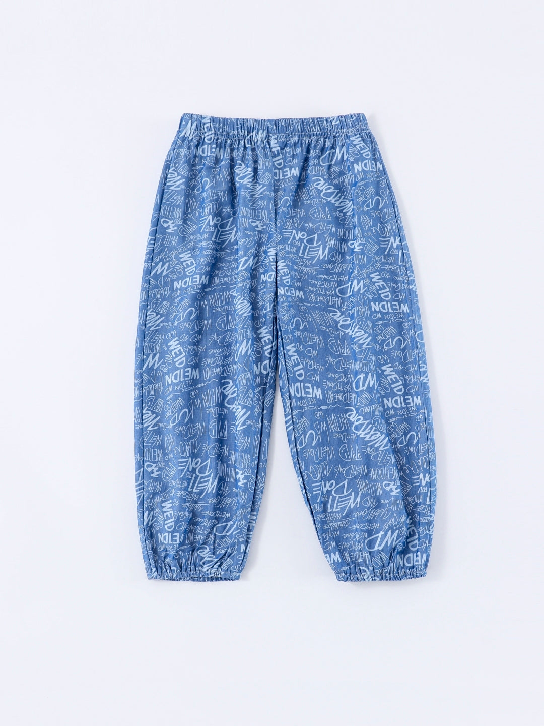 Blue Printed Regular Fit Mid-Rise Slip-On Viscose Rayon Trouser