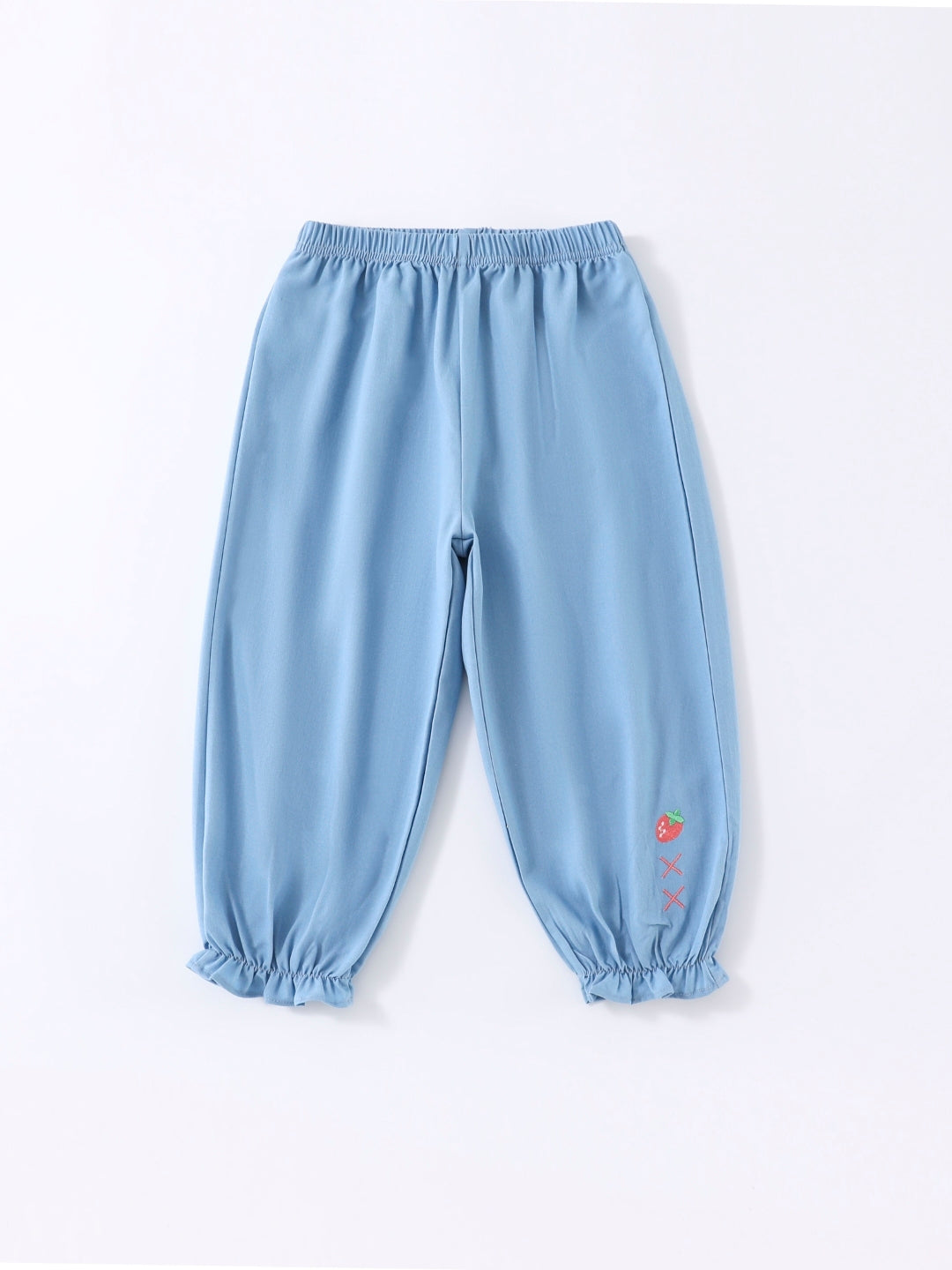 Blue Solid Regular Fit Mid-Rise Slip-On Polyester Trouser