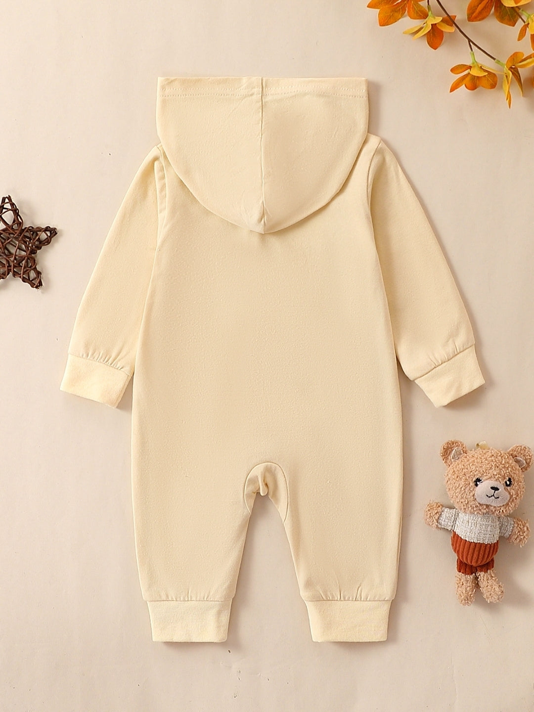 Beige Cotton Regular Romper