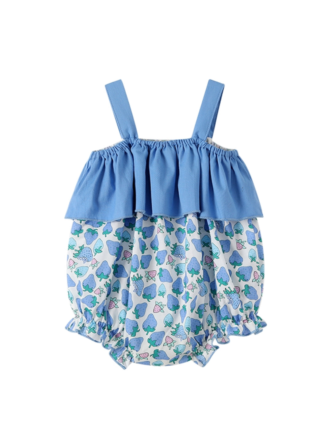 Blue Cotton Regular Romper