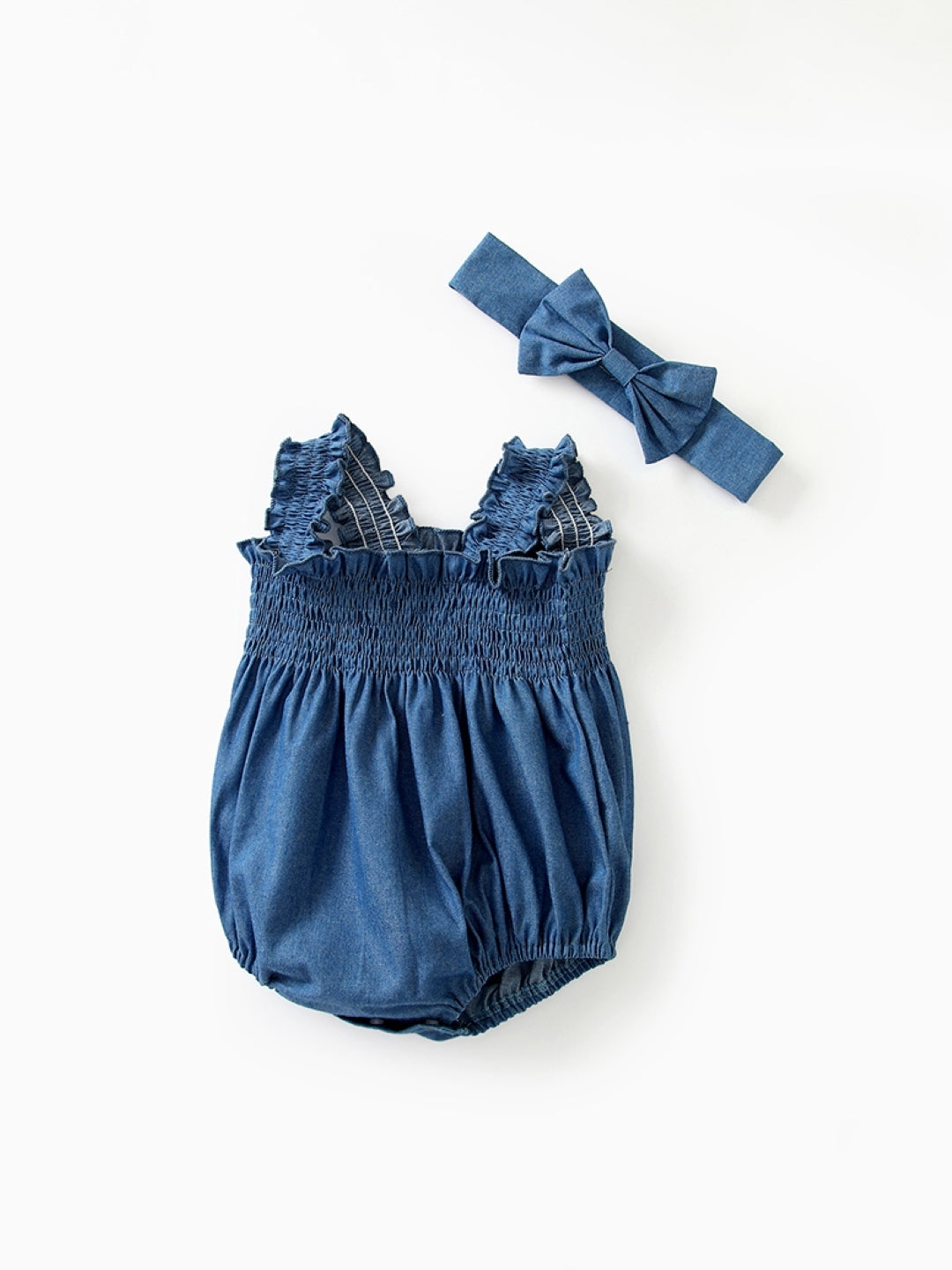 Blue Cotton Regular Romper