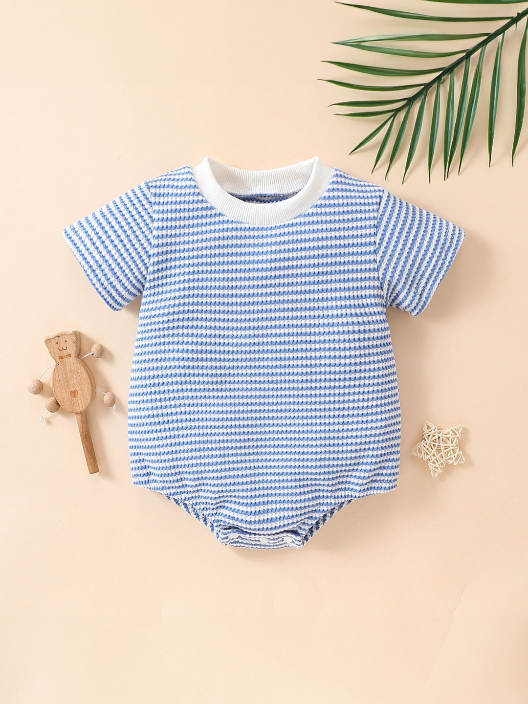 Blue Cotton Regular Romper