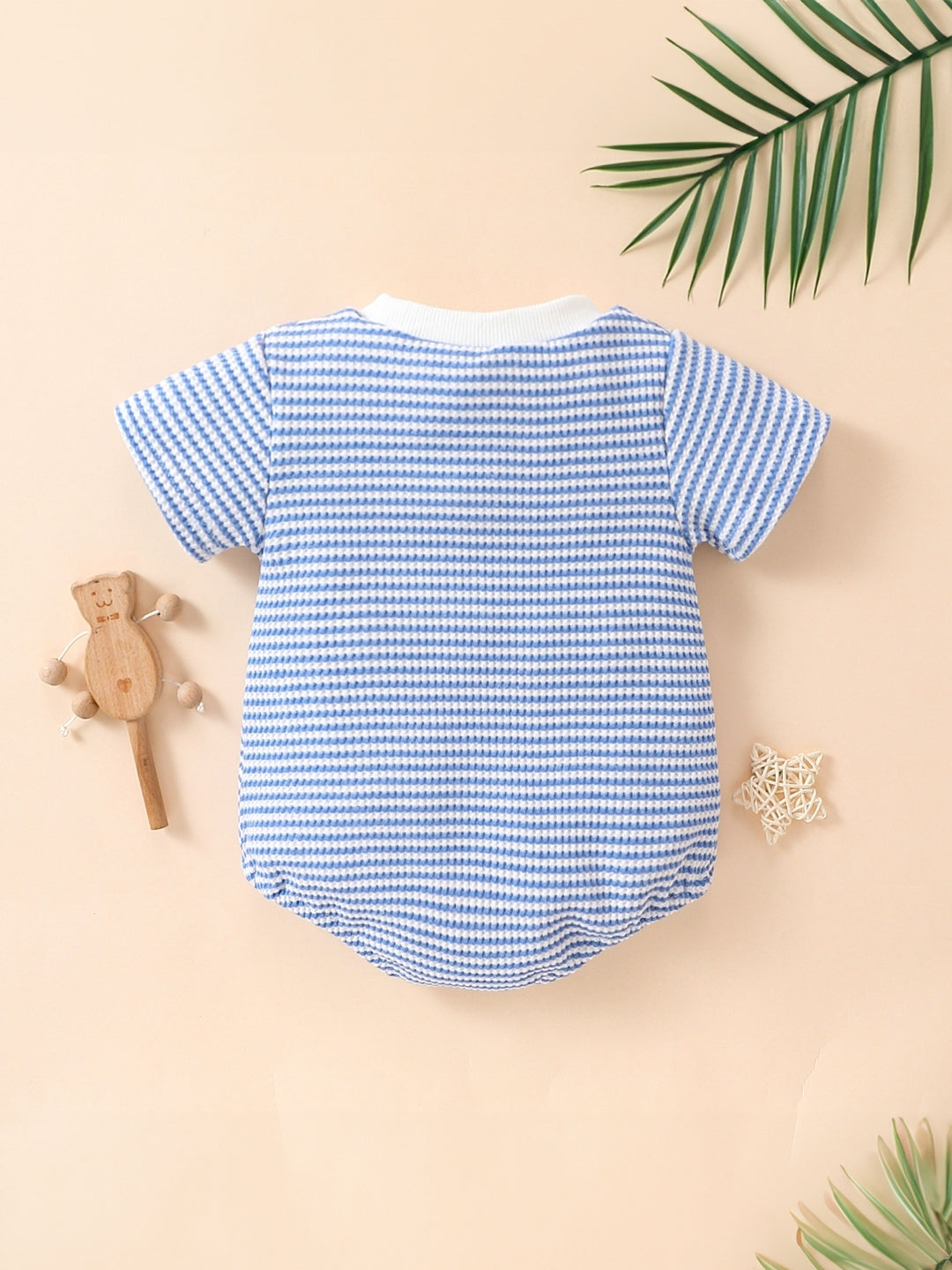 Blue Cotton Regular Romper