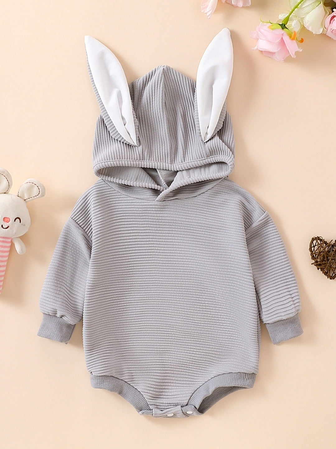 Grey Cotton Regular Romper