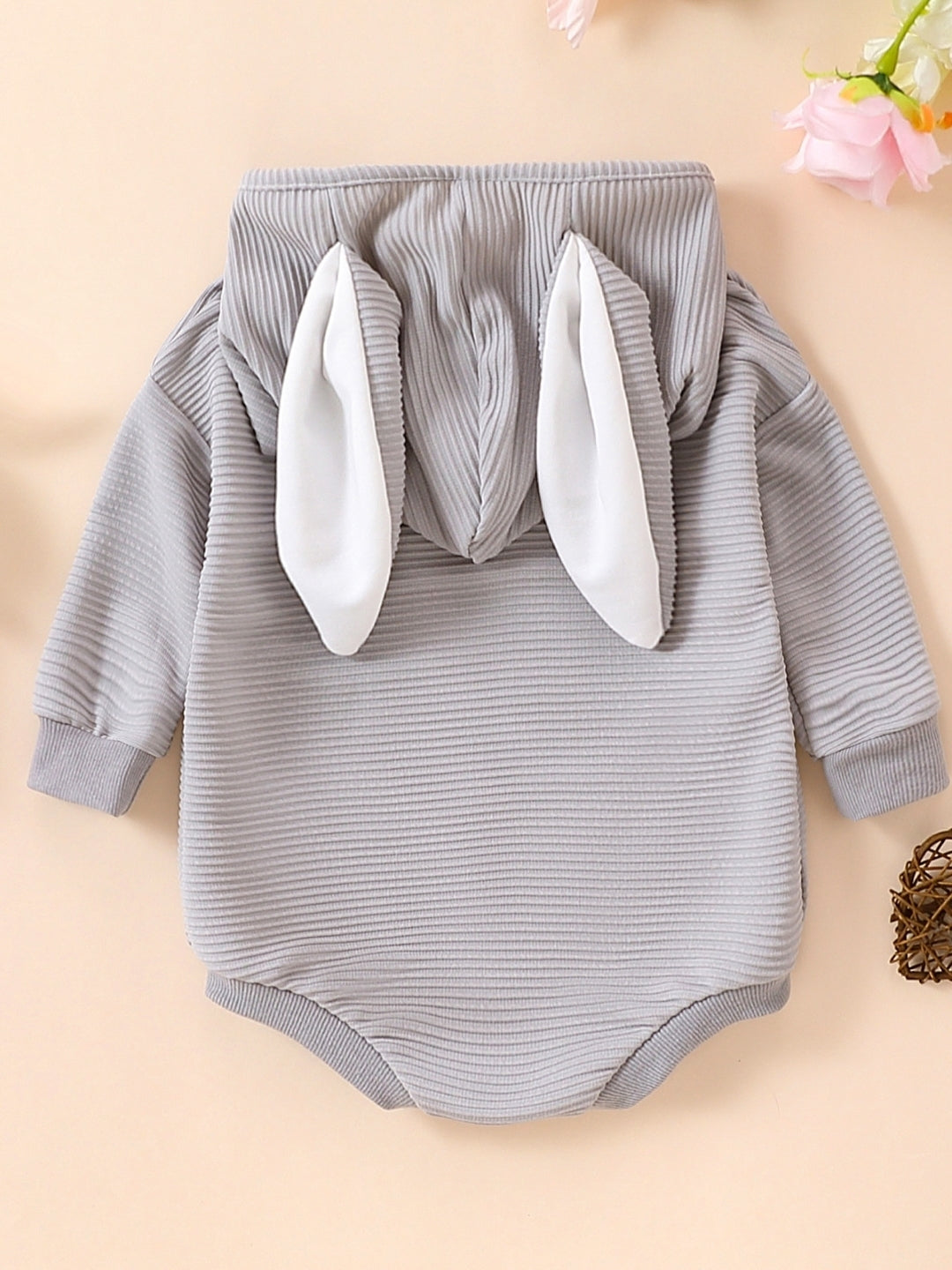 Grey Cotton Regular Romper