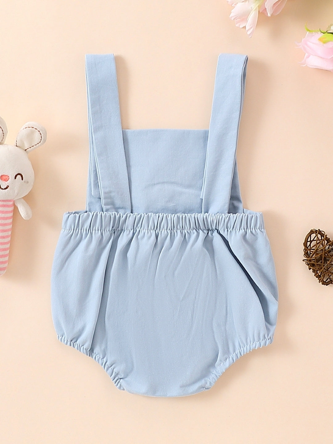 Blue Cotton Regular Romper