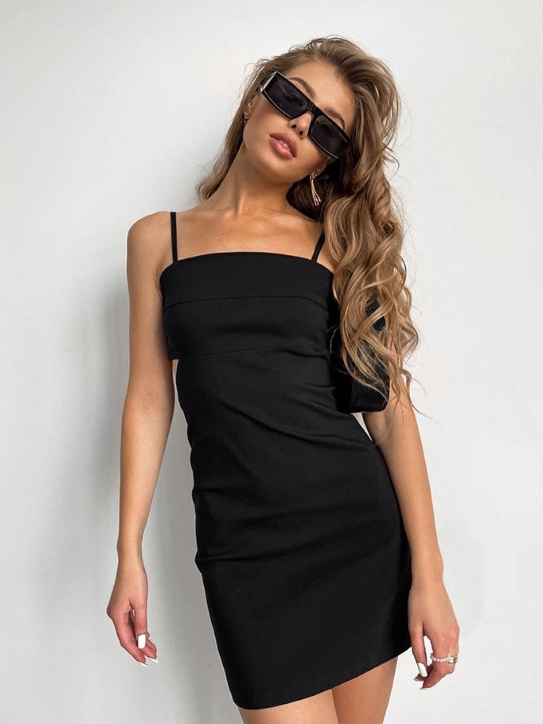 Black Spaghetti Strap Mini Dress