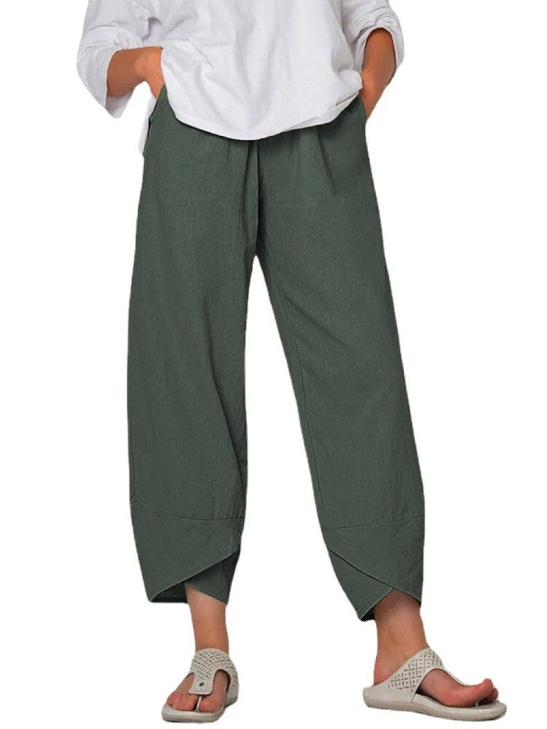 Grey Solid Regular Fit Casual Polyester Regular Trousers