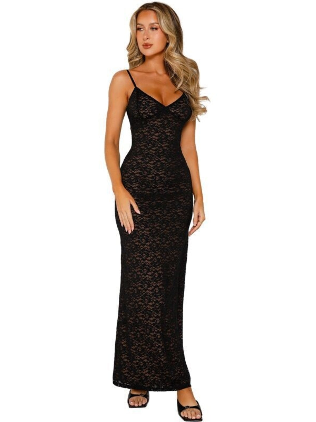 Black Lace Maxi Dress