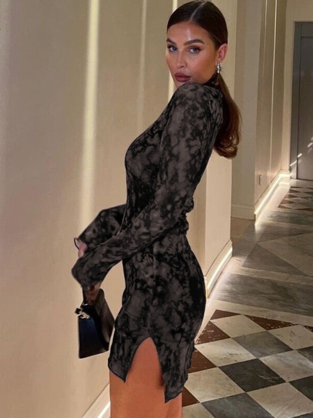 Black Turtleneck Mini Dress