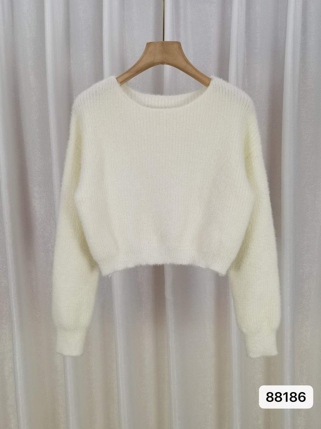 White Round Neck Long Sleeves Solid Regular Sleeves Nylon Top