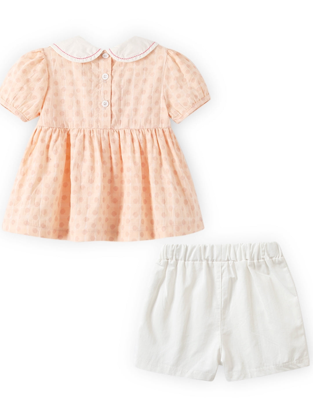 Orange Round Neck Short Sleeves Pure Cotton Top & Shorts Set