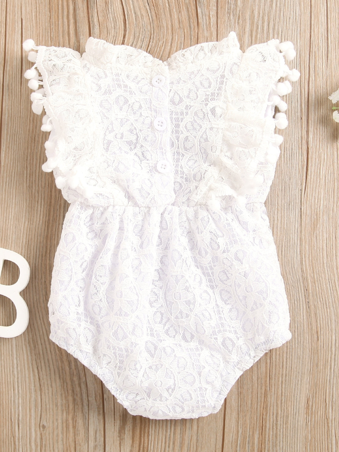 White Polyester Rompers