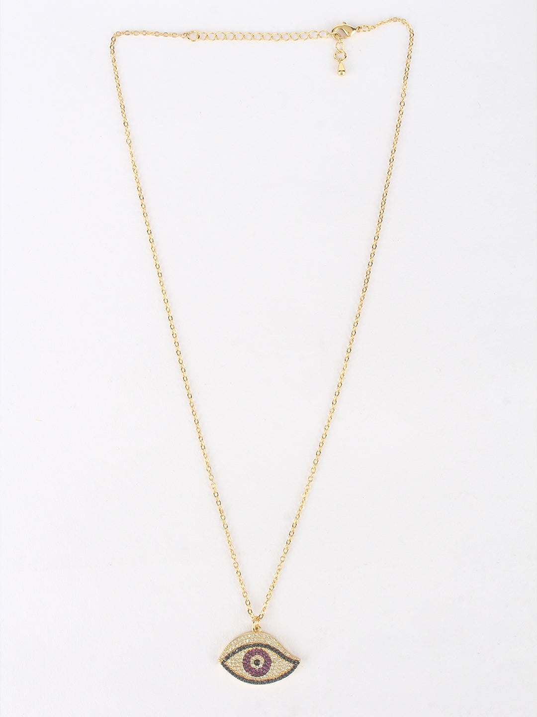 Gold & Transparent Brass Cubic Zirconia Minimal Gold-Plated Handcrafted Necklace