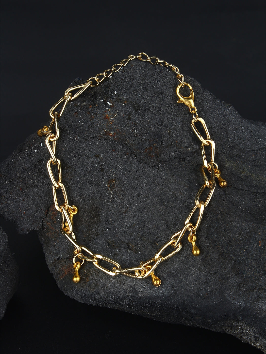 Gold-Plated Gold Brass Handcrafted Charm Bracelet