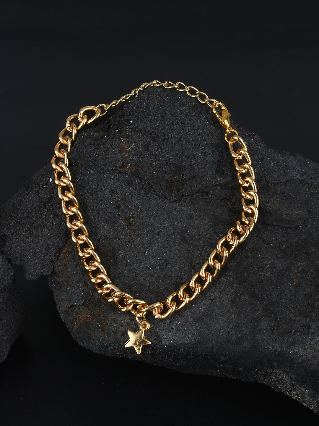 Gold-Plated Gold Brass Handcrafted Charm Bracelet