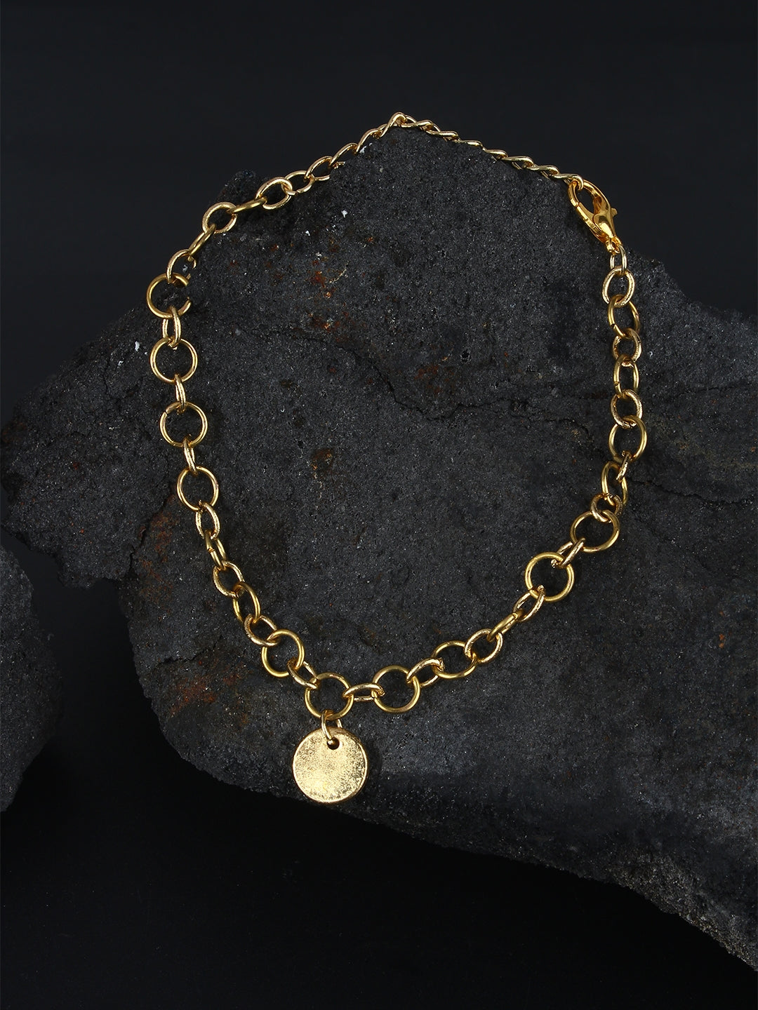 Gold-Plated Gold Brass Handcrafted Charm Bracelet